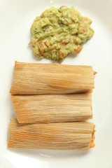 Chicken, cheese and pork tamales