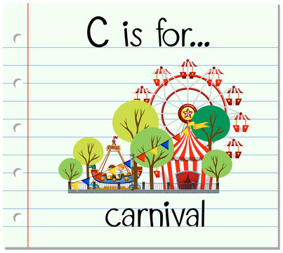 Flashcard letter C is for carnival