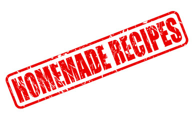 HOMEMADE RECIPES RED STAMP TEXT
