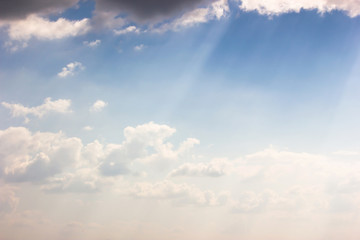 clouds in the blue sky.