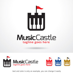 Music Castle Logo Template Design Vector