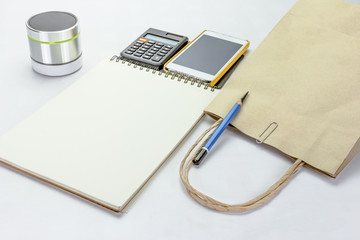 Open notebook on background,business concept