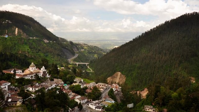 Experience the breathtaking time lapse footage of Guapulo,a charming neighborhood in Quito,Ecuador,showcasing its beauty and allure.
