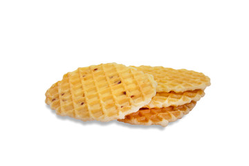 waffle crisp isolated on white background,clipping path