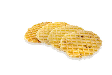 waffle crisp isolated on white background,clipping path