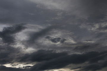 Fototapeta na wymiar black cloud in darkness sky, night sky of halloween background