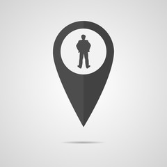 Black Pointer man for maps, vector