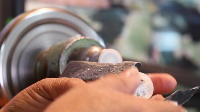 Finished artisan's piece gently cut from the Thule,showcasing exquisite craftsmanship and timeless beauty.