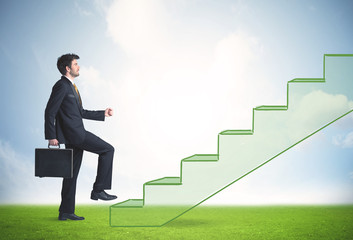Fototapeta premium Stepping up a staircase