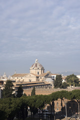 Beautiful panoramic view from the top of the Eternal City. Rome