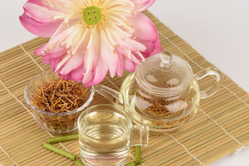 Obraz na płótnie Canvas Lotus stamen tea, medicinal and more cordial.