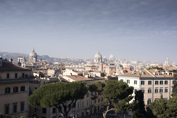 Beautiful panoramic view from the top of the Eternal City. Rome