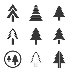Obraz premium Pine tree vector icons set