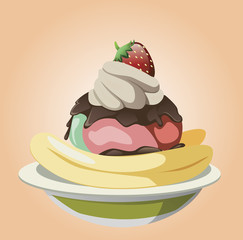 ice cream frozen dessert vector