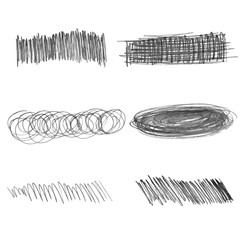 Set of doodle pencil strokes, vector hand drawn illustration