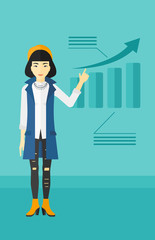 Woman presenting report.