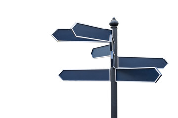 Blank sign label isolated on a white background