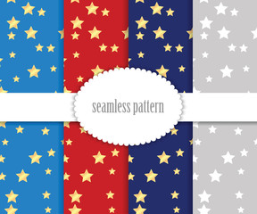 Set of seamless patterns with stars