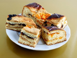 sweet bun with various almonds
