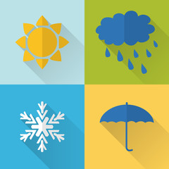 Flat style weather icons