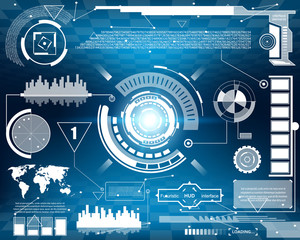 Obraz premium Abstract future, concept vector futuristic virtual graphic touch user interface HUD.