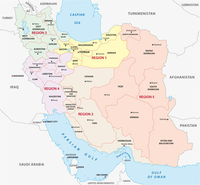 iran administrative and political map regions