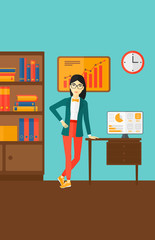 Cheerful office clerk.