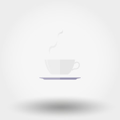 Cup with a hot drink. Icon