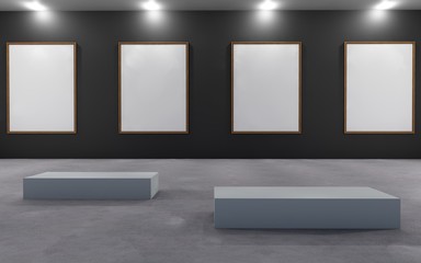 Art Gallery Exhibition blank placard 