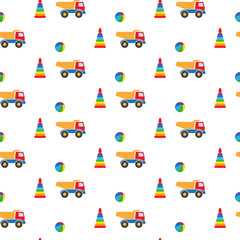 Fototapeta premium Kids toys. Pattern.