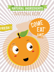 Vintage Orange Juice poster design. Vector. Illustration. Isolated. Graphic Design