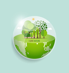 Fototapeta premium Green Eco Earth. Vector Illustration.