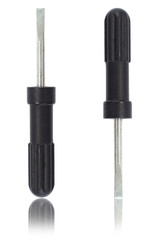 Two used screwdrivers isolated on white