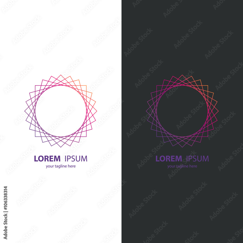 Poster circle logo gradient design template. line design template logotype. vector illustration.