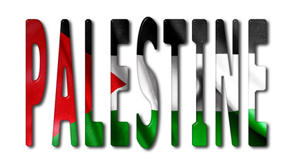 Palestine Word With Flag Texture