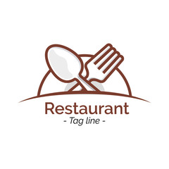 Restaurant Cafe Logo icon flat design inspiration, Vector illustration banner