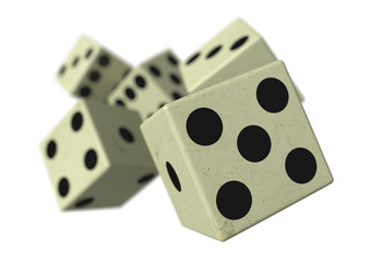 Dice falling down