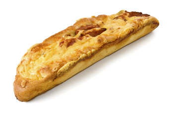 Isolated image of bread with sausage and cheese
