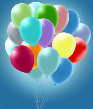 image of multicolored balloon in the sky closeup