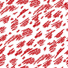 Red vector seamless pattern with hand-drawn chalk  spots.