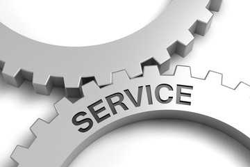 Zahnrad mit "SERVICE"