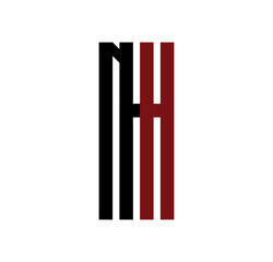 NH initial logo red and black