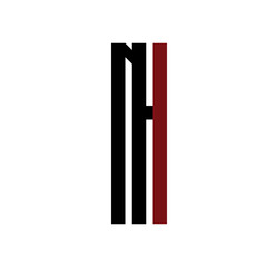 NI initial logo red and black