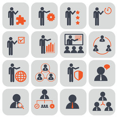 Human resources and management icons set. Vector ilustration
