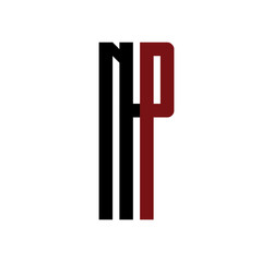 NP initial logo red and black