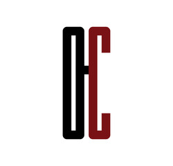 OC initial logo red and black