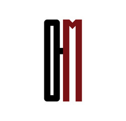 OM initial logo red and black