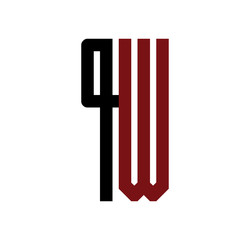 PW initial logo red and black
