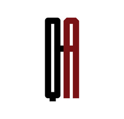QA initial logo red and black