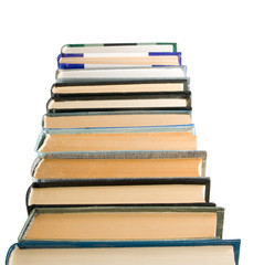 isolated image of many books close up